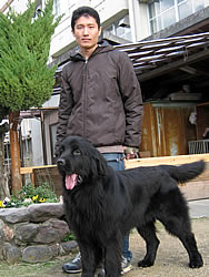 院長と愛犬マリア(ニューファンドランド)